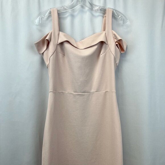 Sami & Dani Womens Sheath Dress Pink Blush Stretch Square Neck Cold Shoulder 6 - Picture 2 of 11